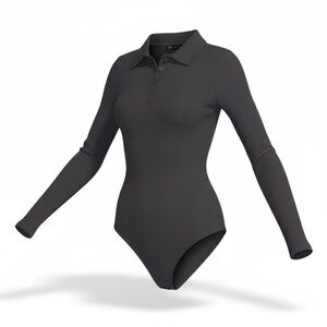 Zara Charcoal Long Sleeve Bodysuit